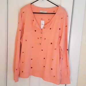 NWT LOFT XL strawberry top